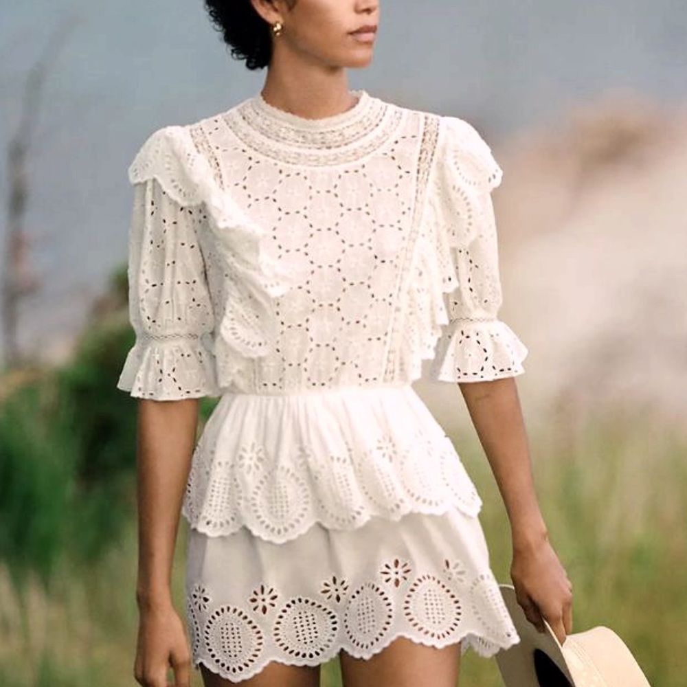 Anthropologie Cazimir Eyelet Mini Dress